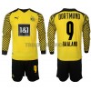 Original Trikotsatz Borussia Dortmund Haaland 9 Heimtrikot 2021-22 Langarm Für Kinder